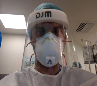Aamir Saifuddin in full PPE during COVID pandemic