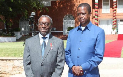 Professor Kenneth Mwenda awarded Presidential Insignia of Meritorious Achievement by Zambian president Edgar Lungu