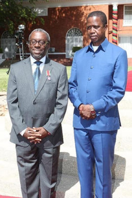 Professor Kenneth Mwenda awarded Presidential Insignia of Meritorious Achievement by Zambian president Edgar Lungu