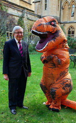 Rector Rick Trainor and the giving day mascot