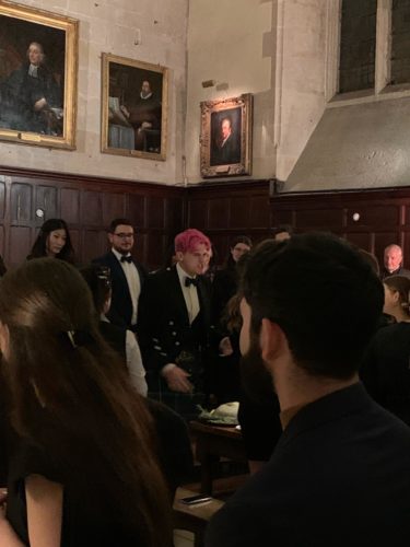 Students enjoying the Exeter College Burns Night Dinner