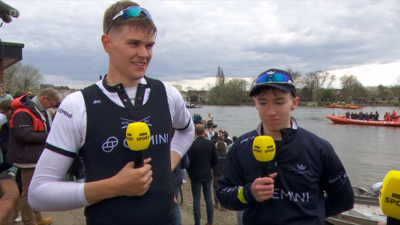 Tobias Schroder and Jack Tottem interviewed after the 2022 Boat Race