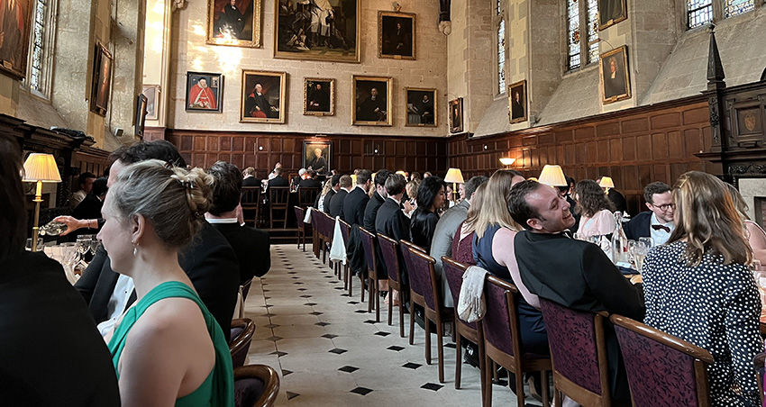 Alumni dining in Hall during the Gaudy