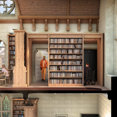 Rendering of the refurbished library