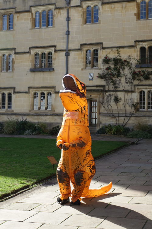T-Rexeter in the Exeter front quad