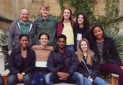 Exeter Plus students and tutor