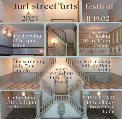 Schedule for the Turl Street Arts Festival