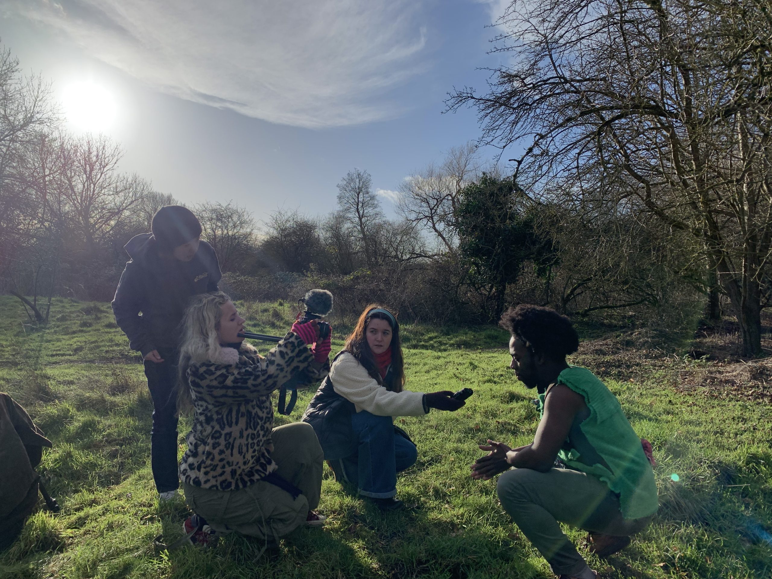 The cast of The Tempest shooting their trailer.