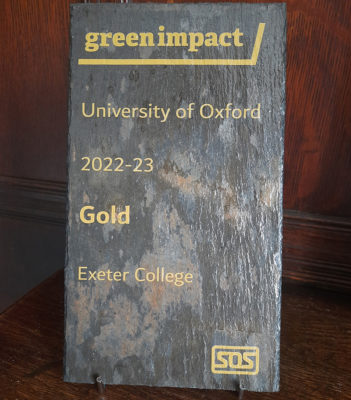 Exeter College's Green Impact Gold Award