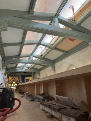 Newly painted ceiling in annexe