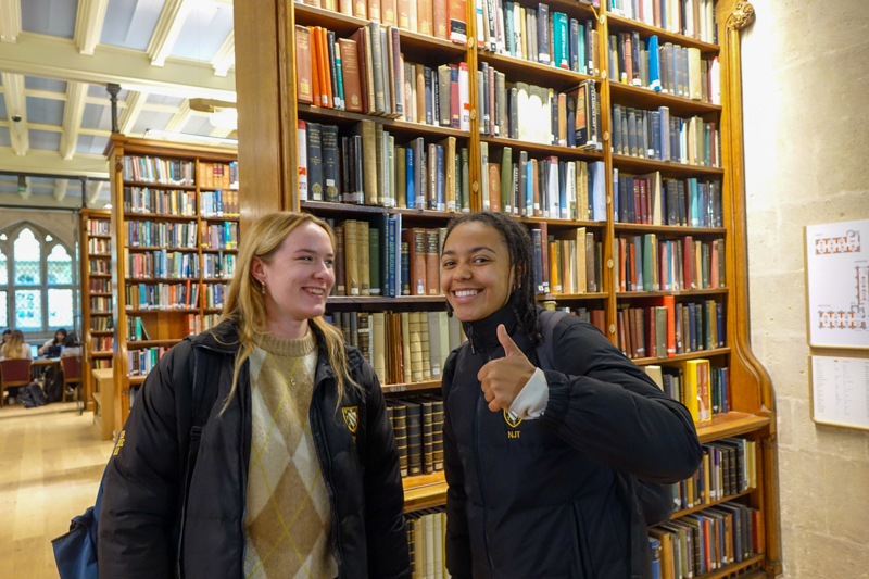 Students using refurbished Exeter College Library