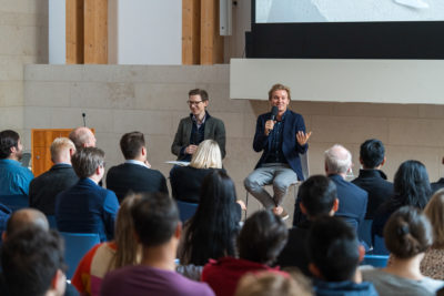 Oxford SDG Impact Lab, Edward Brooks and Formula One racer Nico Rosberg at Cohen Quad