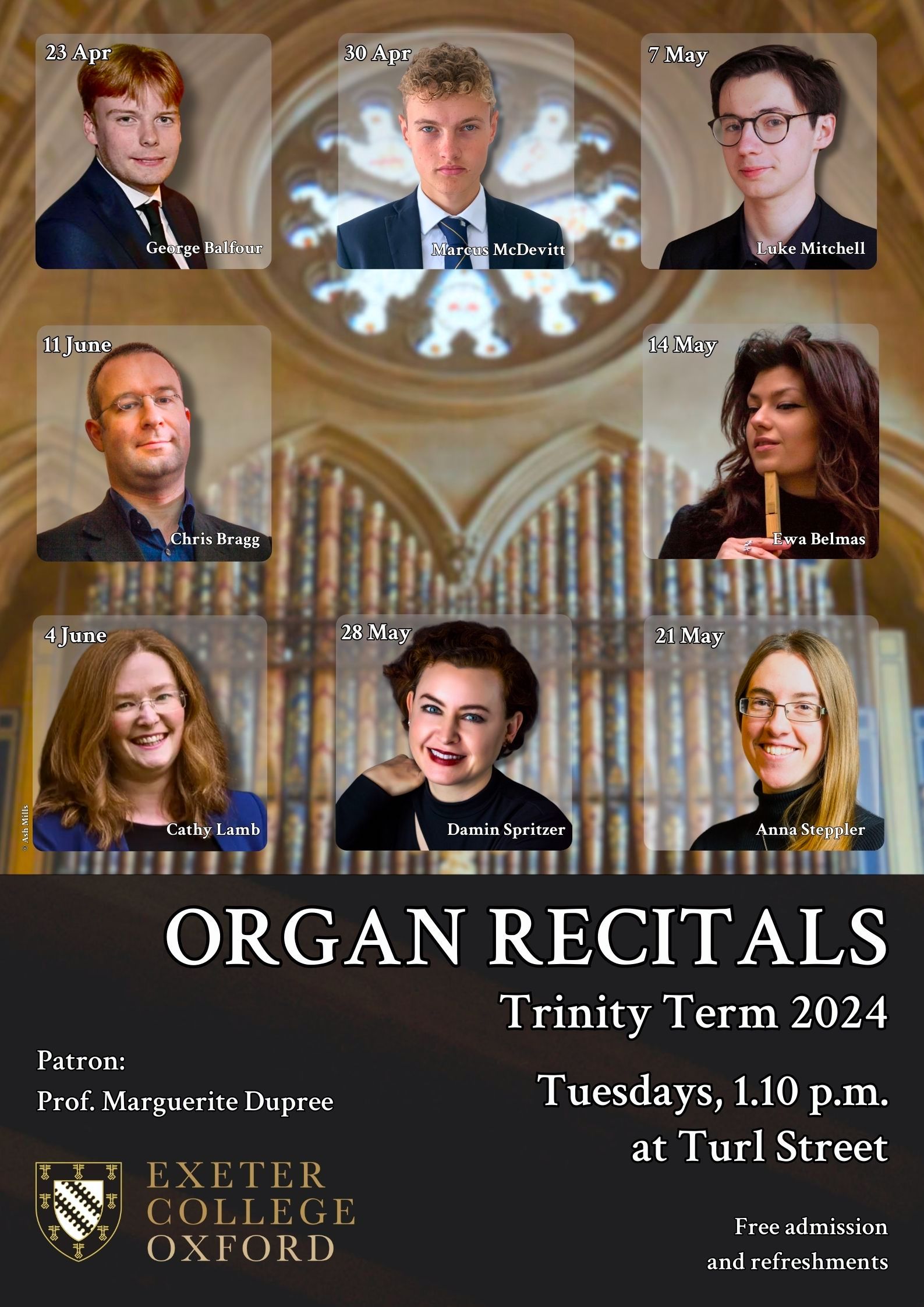 Exeter 2024 Trinity Term Organ Recitals poster