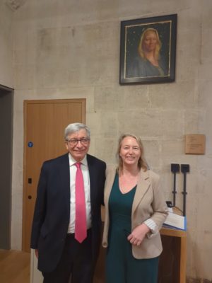 Cath Green and Rector Rick Trainor at the portrait unveiling