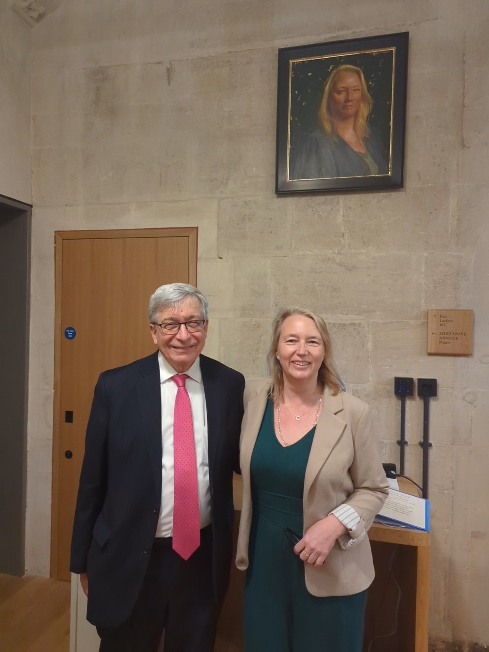 Cath Green and Rector Rick Trainor at the portrait unveiling