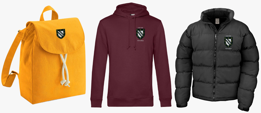 Items of Exeter College merchandise