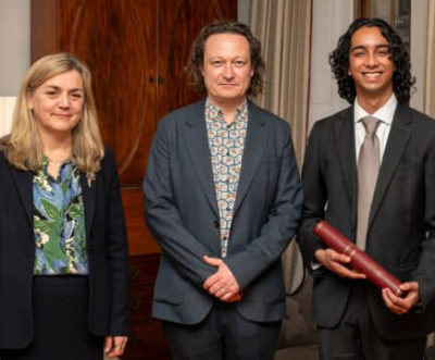 Anuj Mishra with The Principle of St Edmund Hall and Gabriel Gatehouse