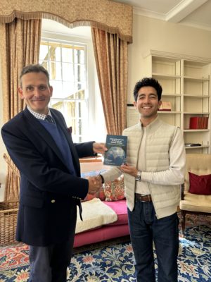 Rector Dr Andrew Roe with Aakarsh Banyal