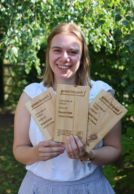 Sustainability Officer, Juliet Tye with 3 Beyond Gold Awards