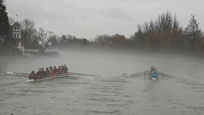 Exeter College rowers at Reading training camp