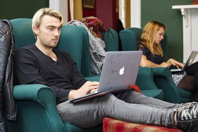 Students in the mcr studying