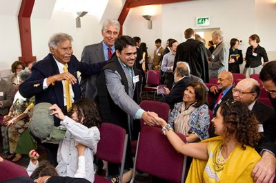 Krishna Pathak at the opening of SKP House, the graduate accommodation block