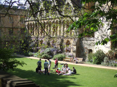 Photo of students on grass