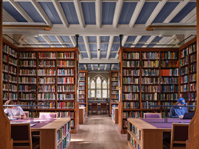 Inside Exeter College's Library