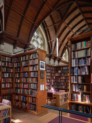 Inside Exeter College's Library