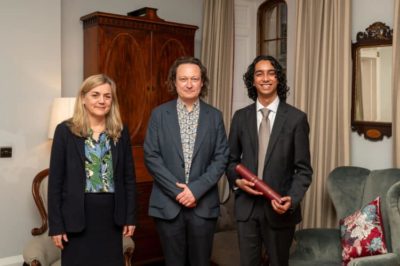 Anuj Mishra with The Principle of St Edmund Hall and Gabriel Gatehouse