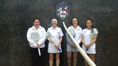 Maggie Henderson-Tew (2012, MSt Literature and Arts) and the Blues team from 2015.